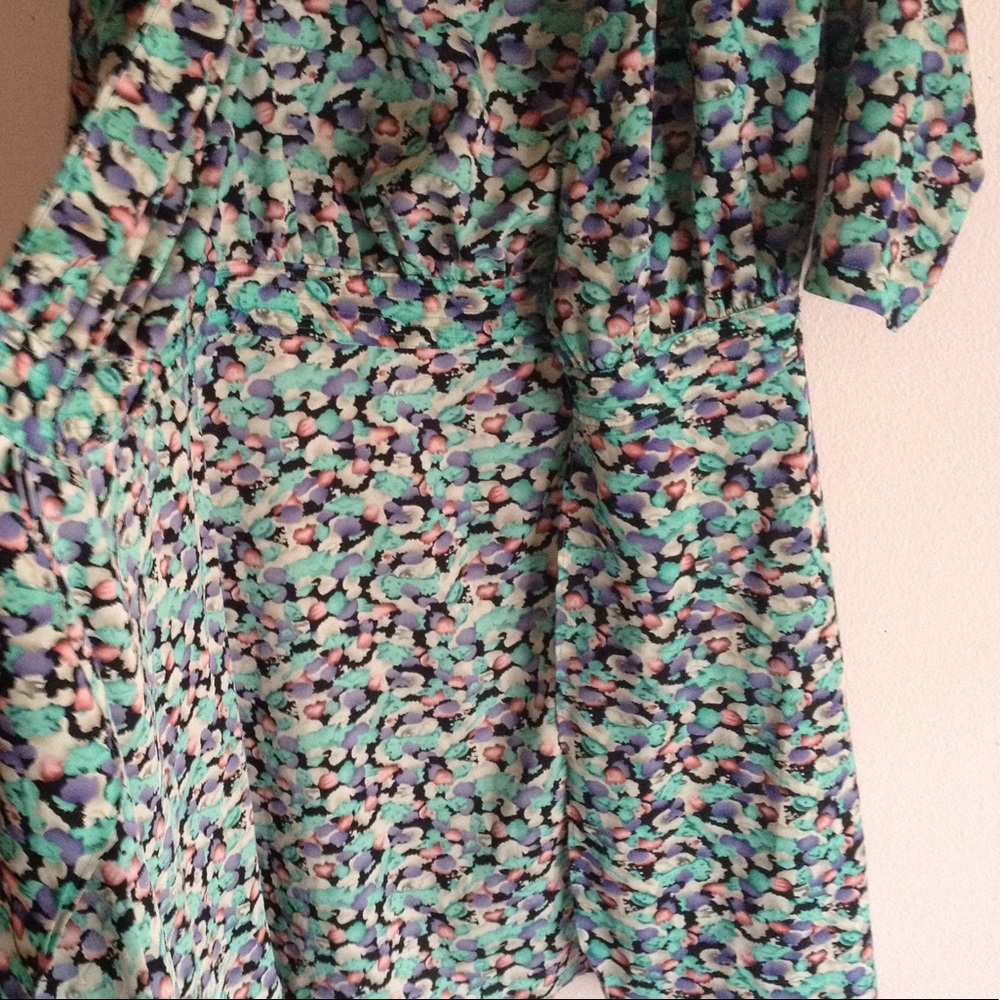 Vintage Green Silky Madison Rowen Wrap Dress - Picture 5 of 8